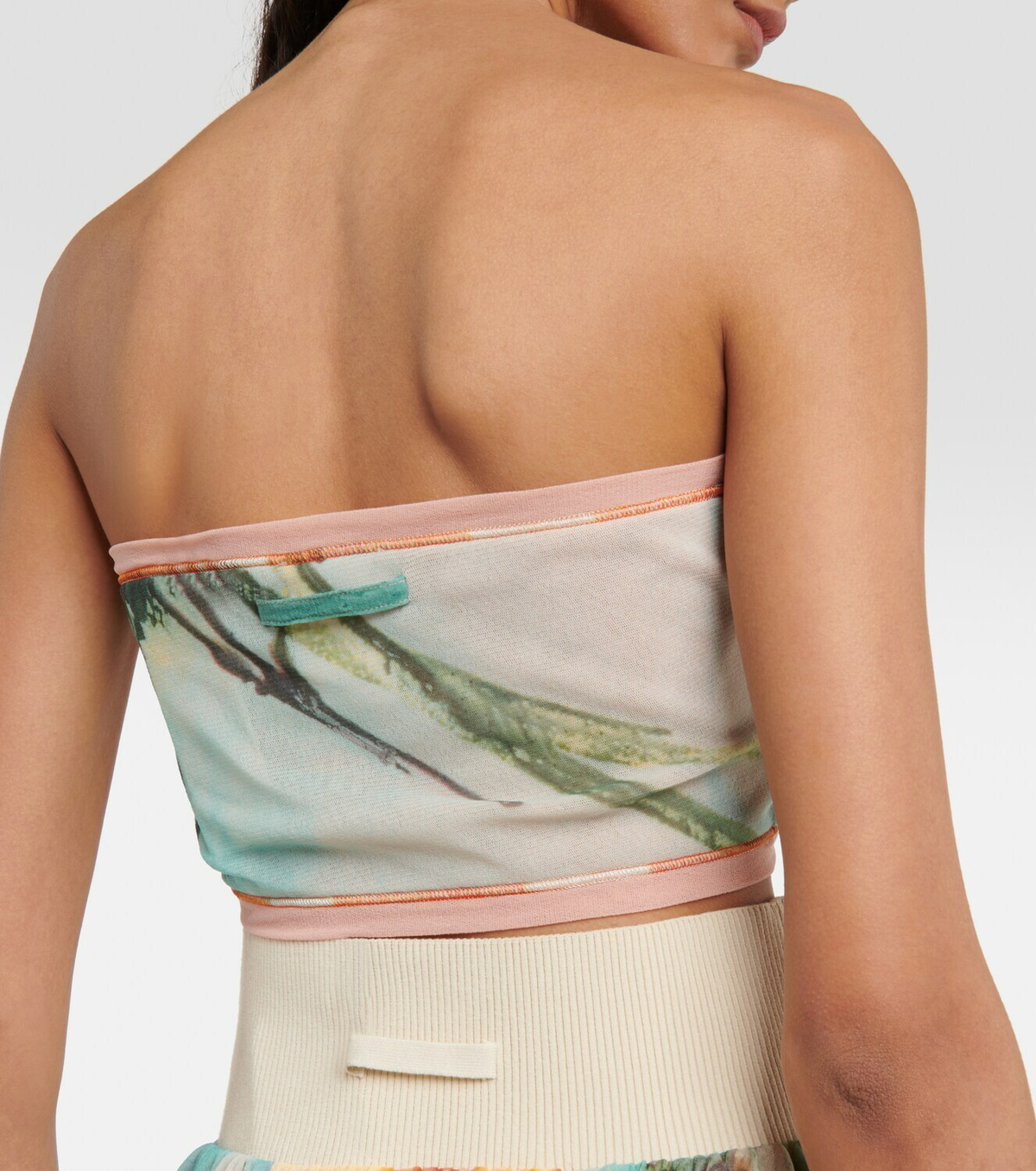 Jean Paul Gaultier Scarf floral tulle crop top