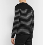 SAINT LAURENT - Metallic Striped Knitted Sweater - Black