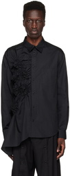 Simone Rocha Black Smocked Shirt