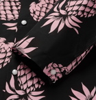 Needles - Camp-Collar Printed Matte-Satin Shirt - Black