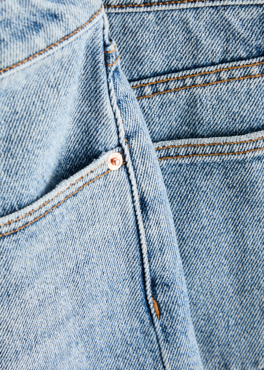 Alexanderwang.t Thong-effect Denim Mini Skirt Light Blue
