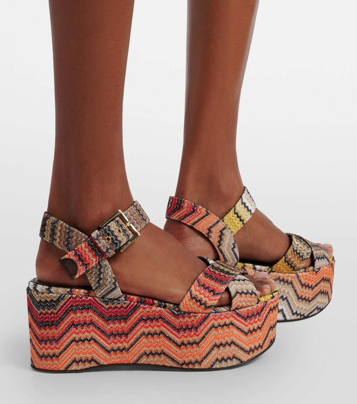 Missoni Julia Zigzag lamé platform sandals