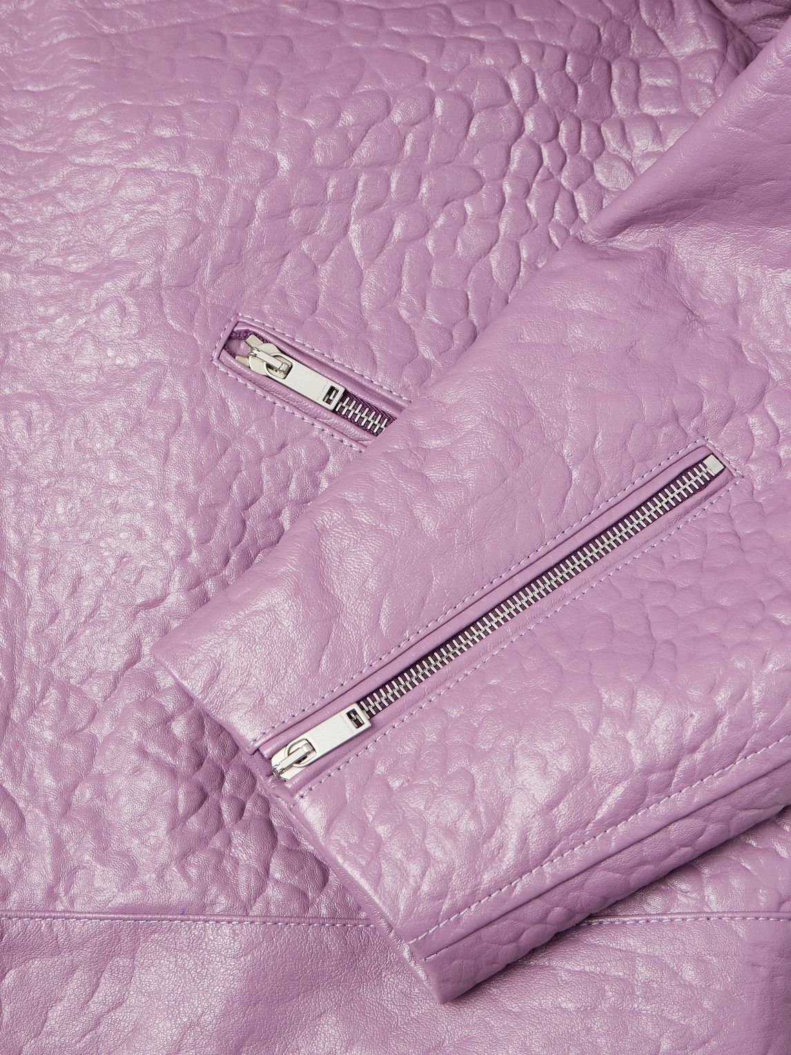 Jil Sander - Pebble-Grain Leather Jacket - Purple