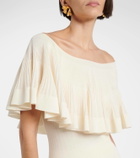 Zimmermann Illuminate pleated ribbed-knit top