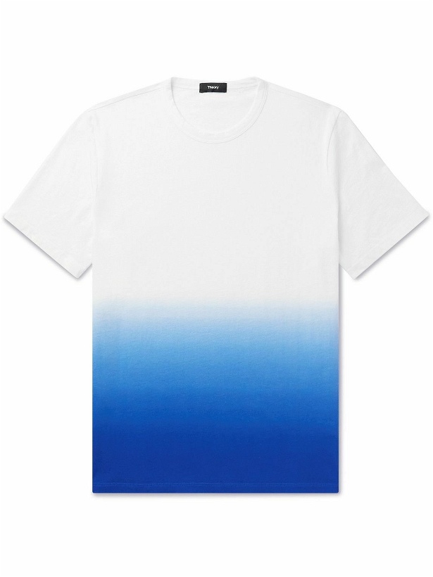 Photo: Theory - Dip-Dyed Cotton-Jersey T-Shirt - Blue