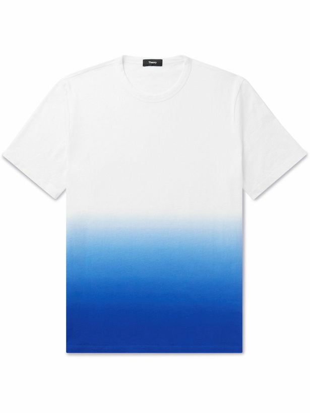 Photo: Theory - Dip-Dyed Cotton-Jersey T-Shirt - Blue