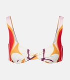 Cala de la Cruz Leon floral bikini top