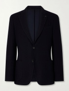 Lardini - Honeycomb-Knit Wool Blazer - Blue