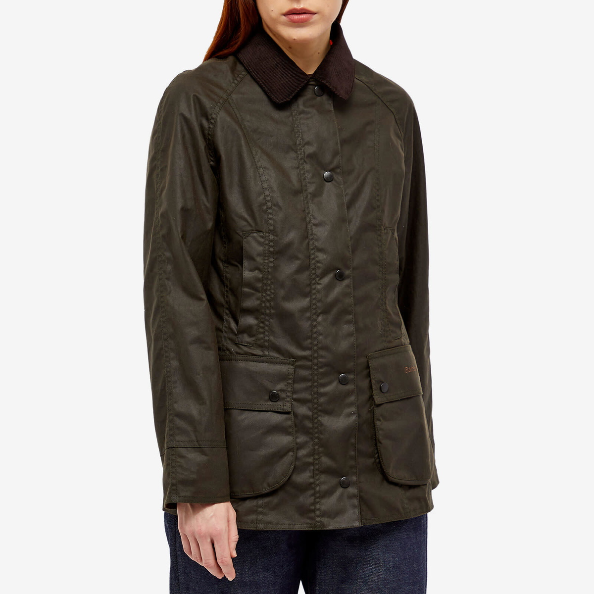 Barbour Women's Classic Beadnell Wax Jacket in Olive Barbour