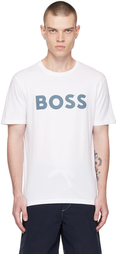 Photo: BOSS White Bonded T-Shirt