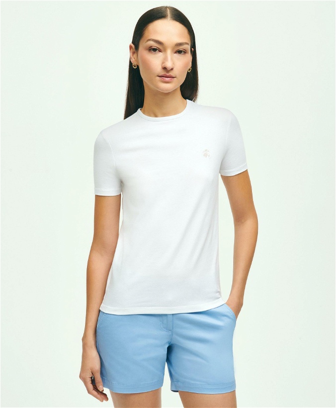 Photo: Brooks Brothers Women's Cotton Jersey Crewneck T-Shirt | White