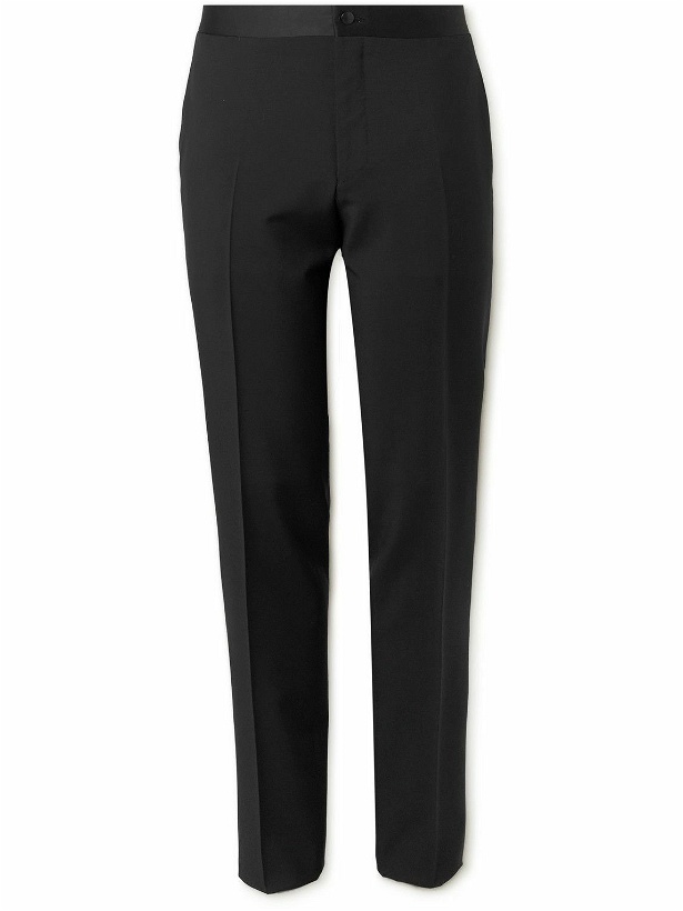 Photo: Canali - Wool and Mohair-Blend Tuxedo Trousers - Black