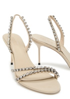 Paris Texas Lidia 70 Crystal-embellished Crepe Sandals Ivory