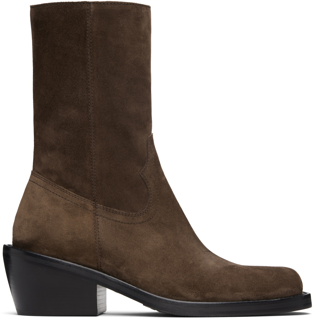 Dries Van Noten Brown Zip Boots Dries Van Noten