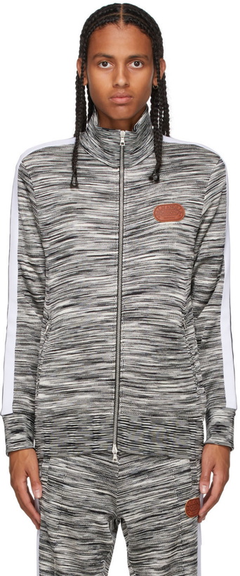 Photo: Palm Angels Black & White Missoni Edition Knitted Track Jacket