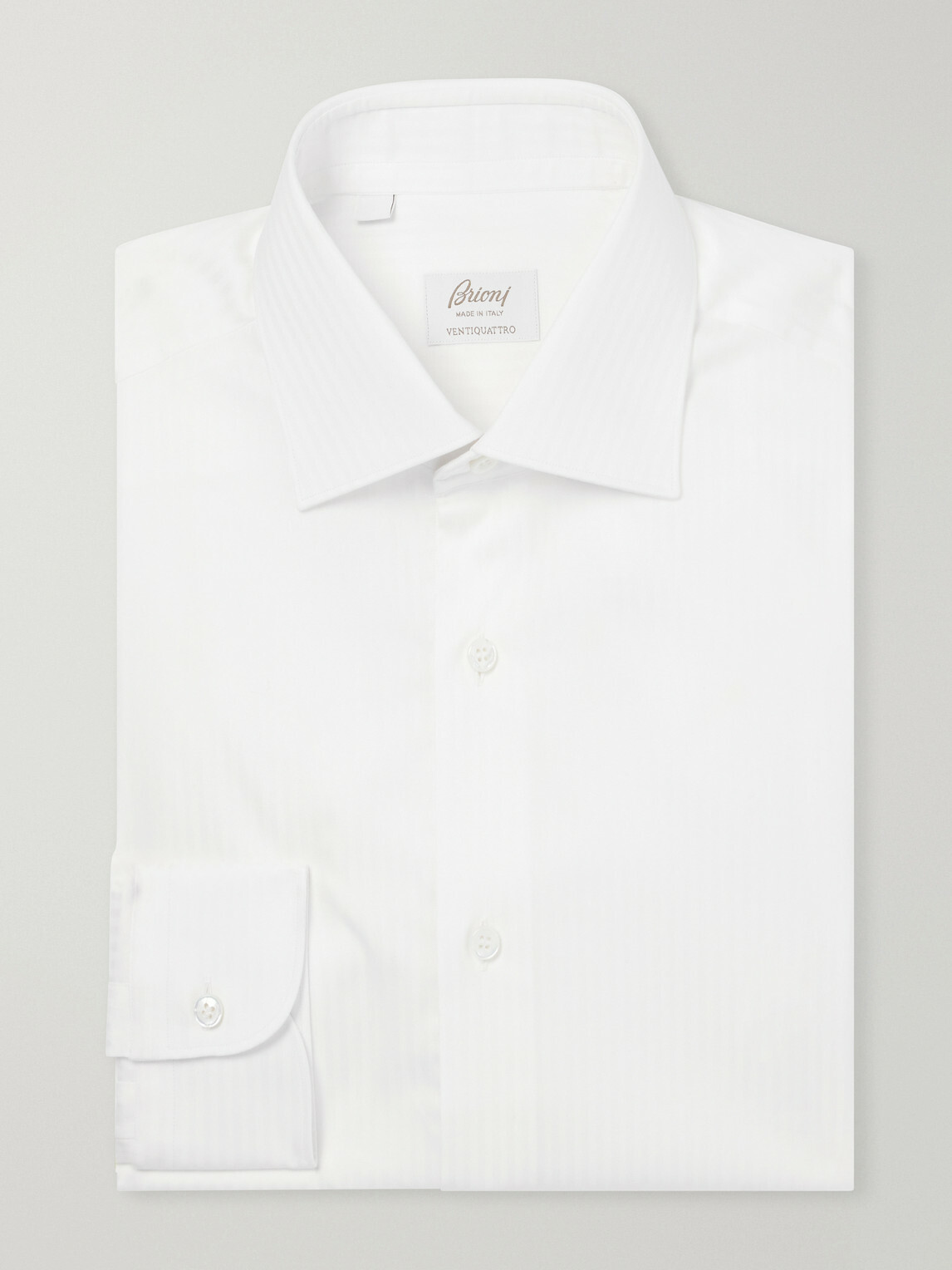 Brioni - William Striped Cotton-Twill Shirt - White