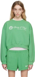 Sporty & Rich Green Regal Cropped Sweatshirt