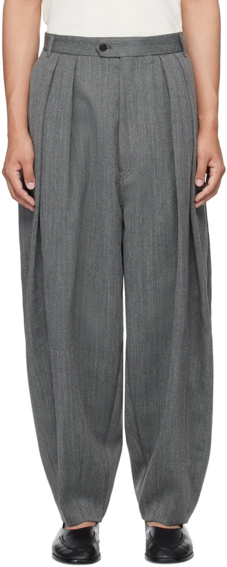 Photo: Hed Mayner Gray Wool Trousers