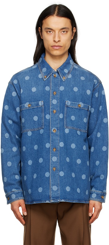 Photo: Burberry Blue Polka Dot Denim Shirt