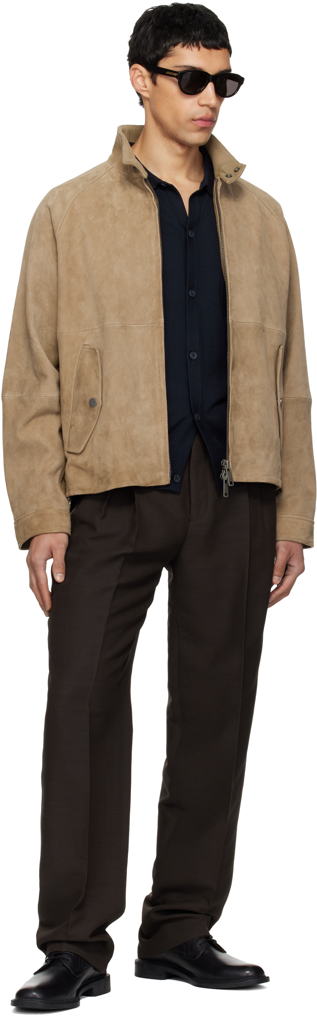 Hugo Tan Goatskin Suede Jacket