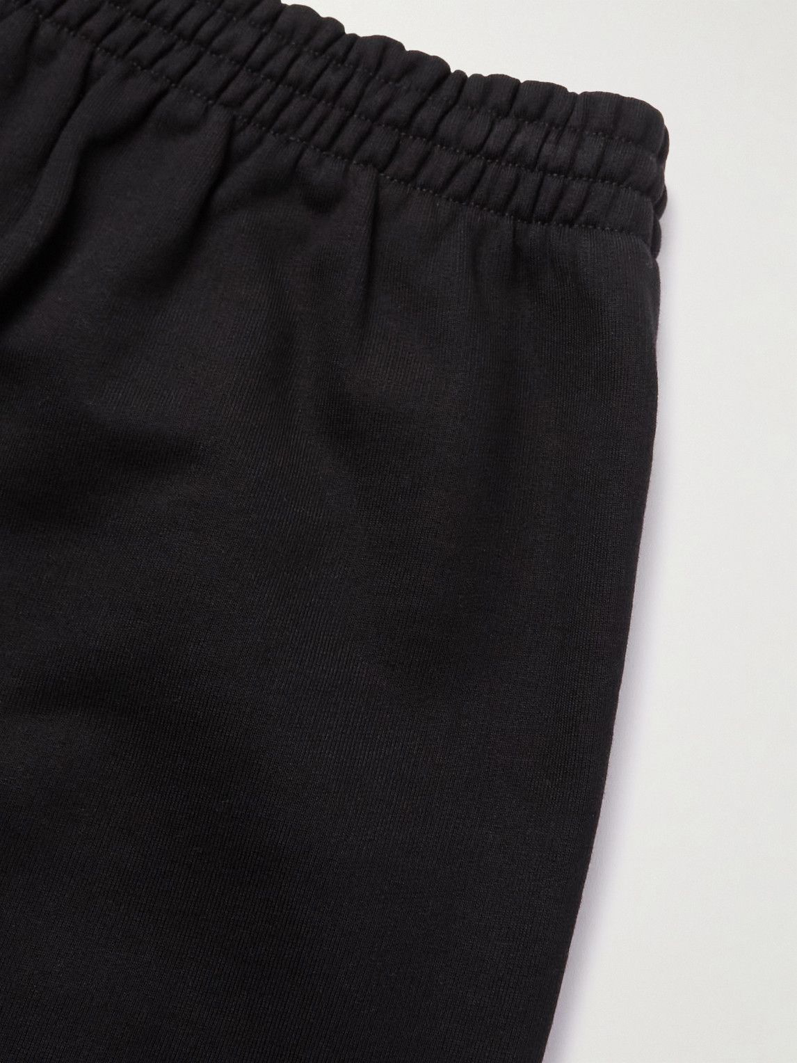 Balenciaga - Wide-Leg Logo-Embroidered Distressed Cotton-Jersey Shorts ...