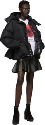 Alexander McQueen Black Grafitti Peplum Puffer Jacket