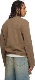 424 Brown V-Neck Sweater