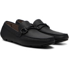 Ferragamo Black Gancini Driver Ornament Loafers