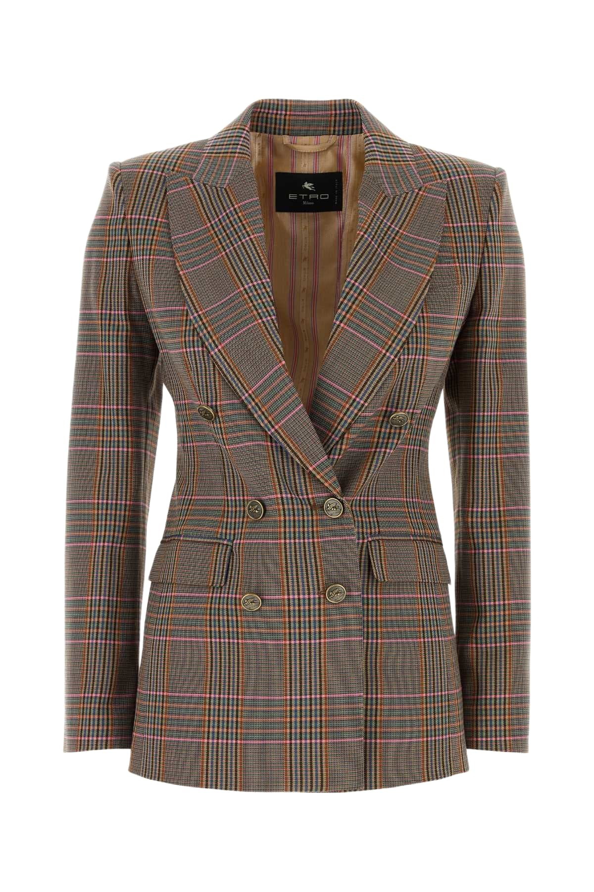 ベスト・ジレ ETRO Jacquard silk blend blazer with embroidery Etro Jacquard Silk Blend Blazer With Embroidery In Multi