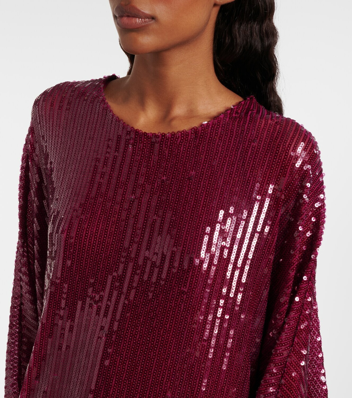 Taller Marmo Vegas sequined feather-trimmed chiffon kaftan