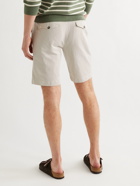 OFFICINE GÉNÉRALE - Julian Slim-Fit Garment-Dyed Cotton and Linen-Blend Shorts - Neutrals