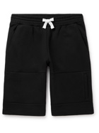 ERMENEGILDO ZEGNA - Wide-Leg Cotton-Blend Jersey Shorts - Black