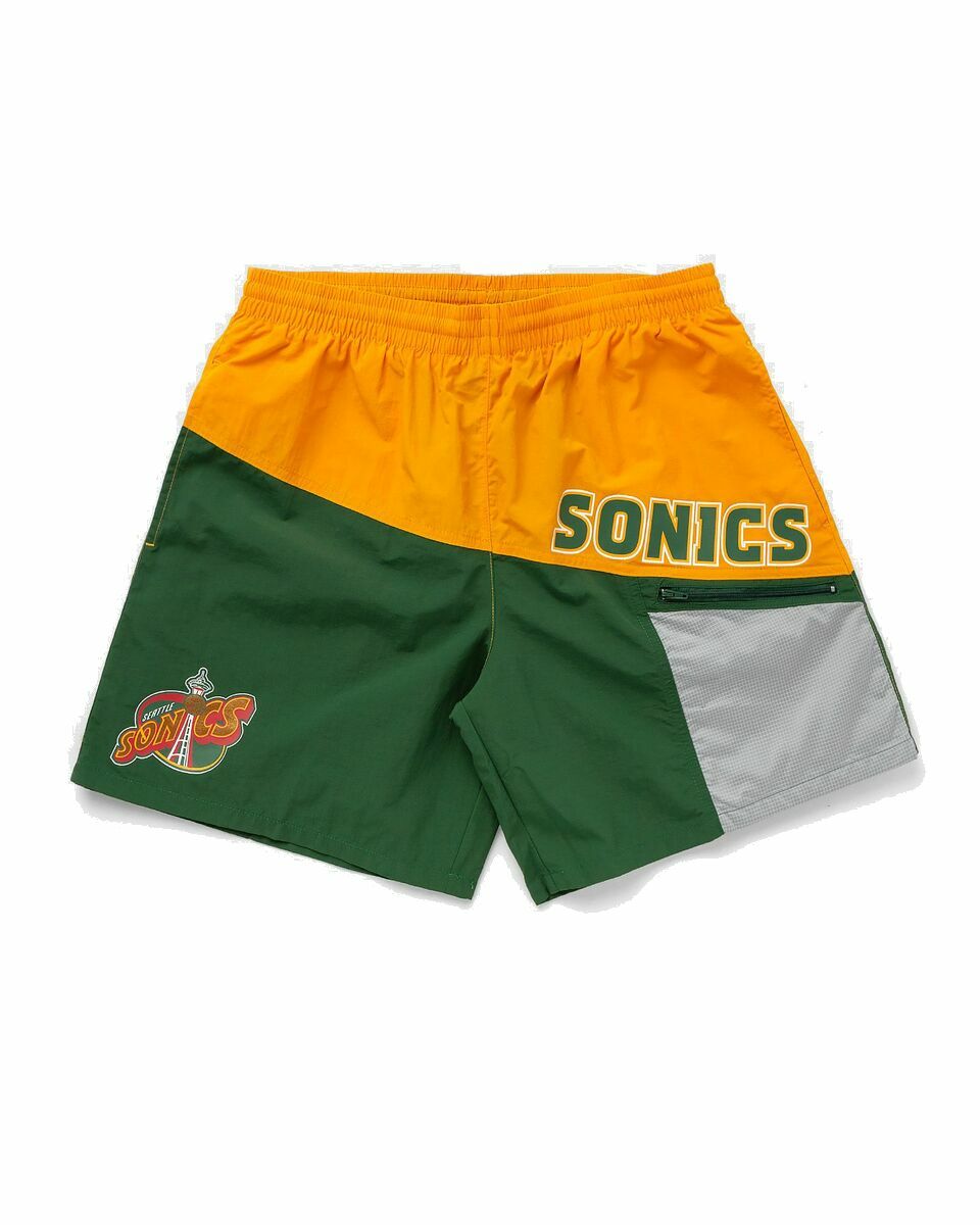Photo: Mitchell & Ness Nba Nylon Utility Short Seattle Supersonics Green/Yellow - Mens - Sport & Team Shorts
