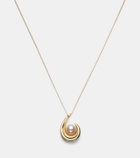 Mateo Pearl Curl 14kt gold pendant necklace with freshwater pearl