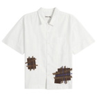Story mfg. Men's Hand Applique Uniform Shirt in Ecru Patched Up