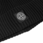 Stone Island Men's Full Rib RWS Wool Beanie in Black 