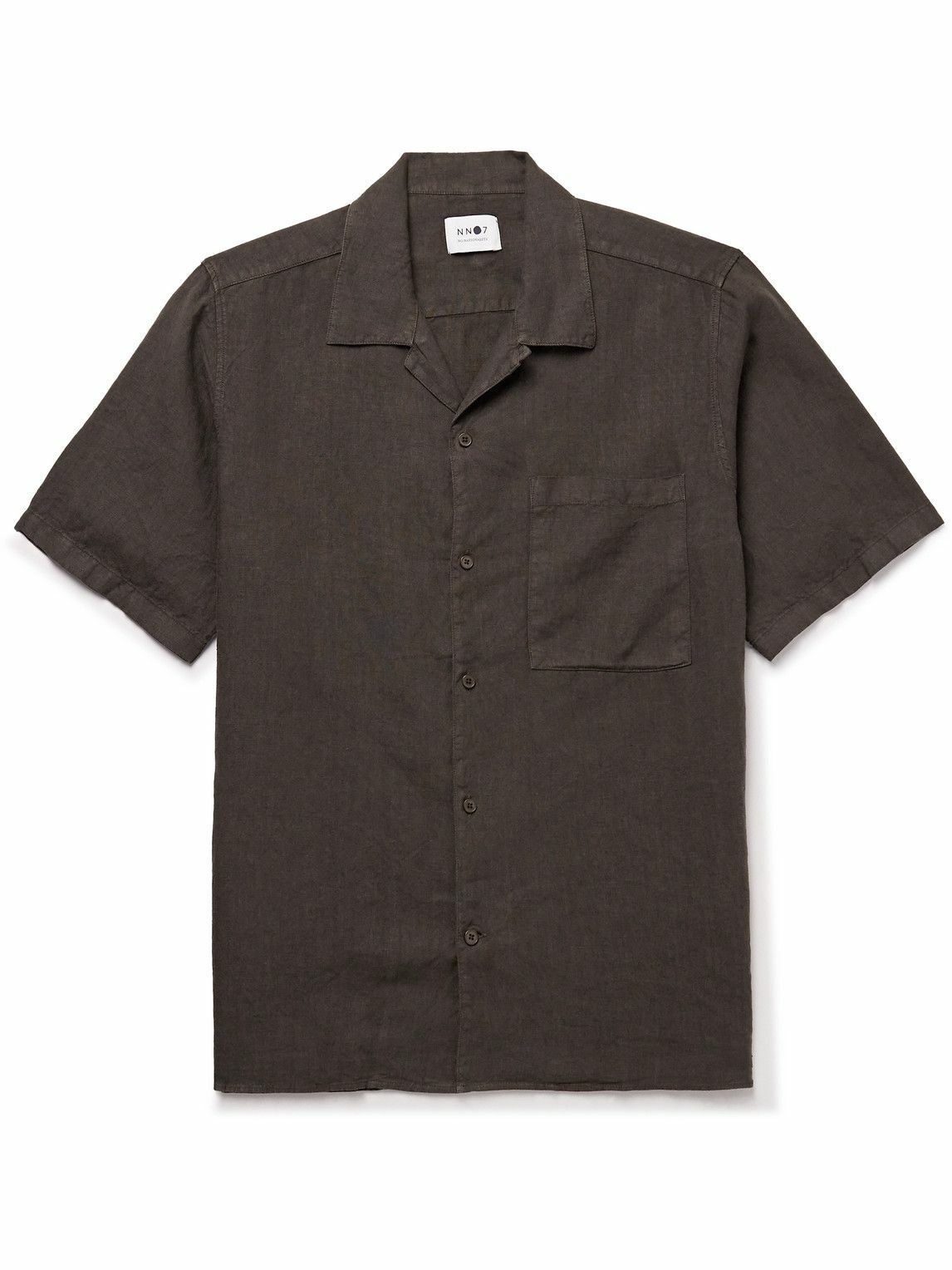 NN07 - Julio 5706 Convertible-Collar Linen Shirt - Brown NN07