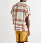 BODE - Camp-Collar Checked Embroidered Linen and Cotton-Blend Shirt - Neutrals
