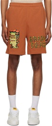 Brain Dead Orange Printed Shorts