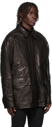 Juun.J Black Safari Leather Jacket