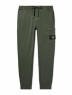 Stone Island - Tapered Logo-Appliquéd Cotton-Jersey Sweatpants - Green