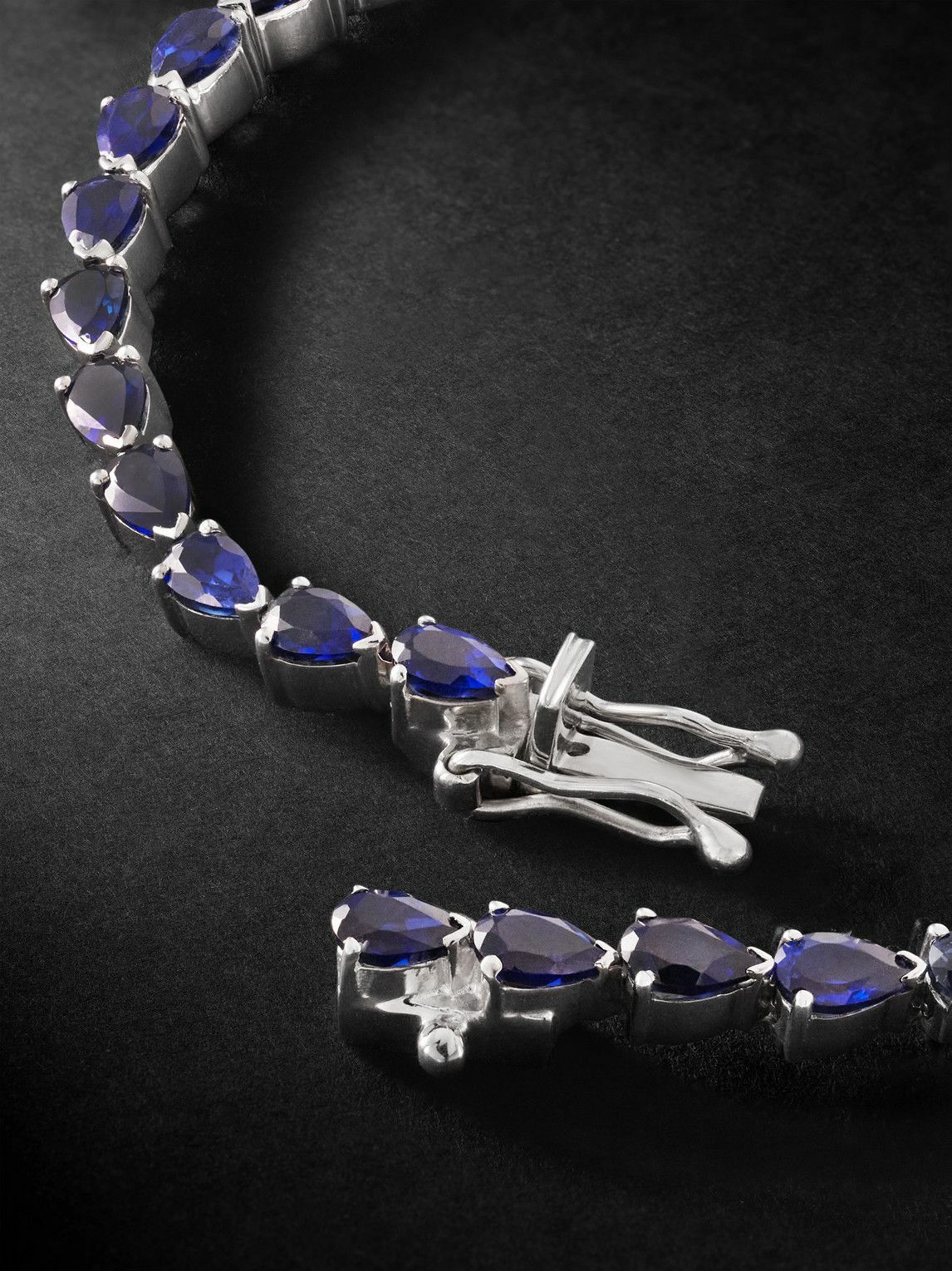 42 Suns - White Gold Laboratory-Grown Sapphire Tennis Bracelet