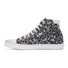 Saint Laurent Black and White Skull Bedford Sneakers