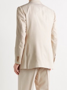 UMIT BENAN B - Andy Double-Breasted Silk-Twill Suit Jacket - Neutrals