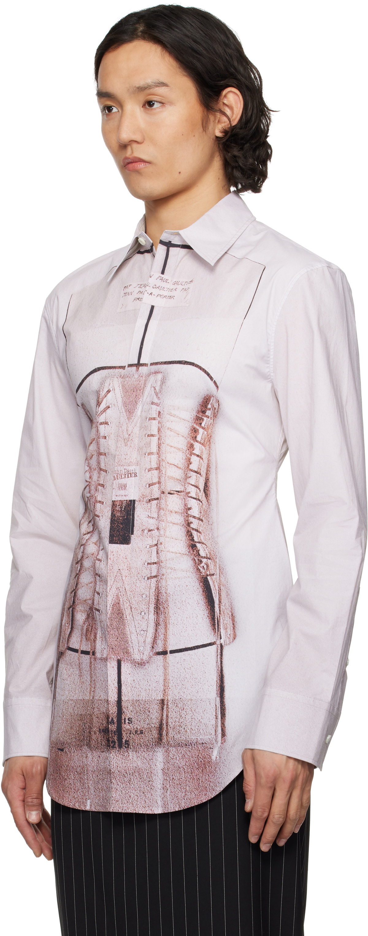Jean Paul Gaultier Pink 'The Trompe-L'Œil Corset' Shirt