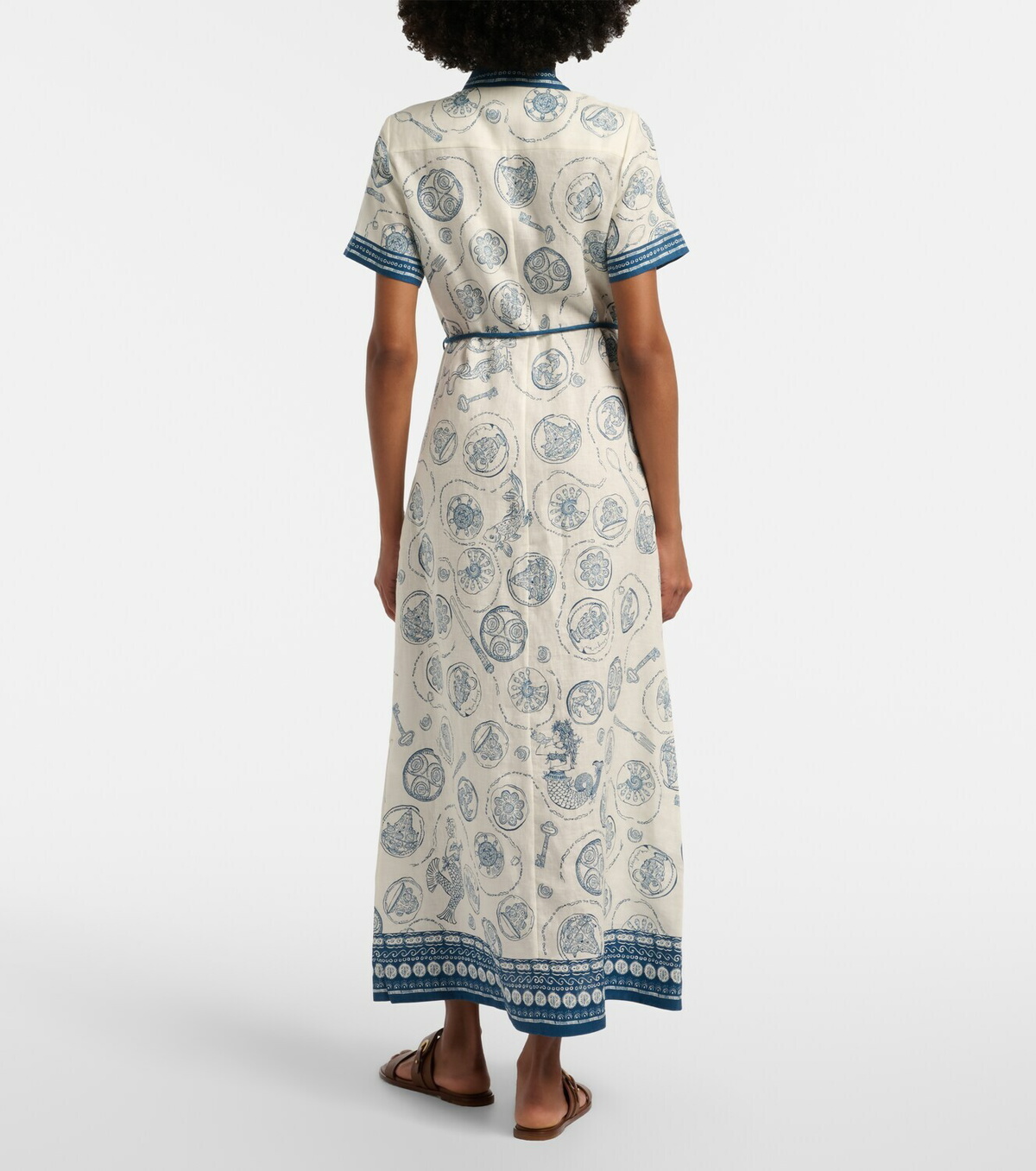 Alémais Lucky belted printed linen shirt dress