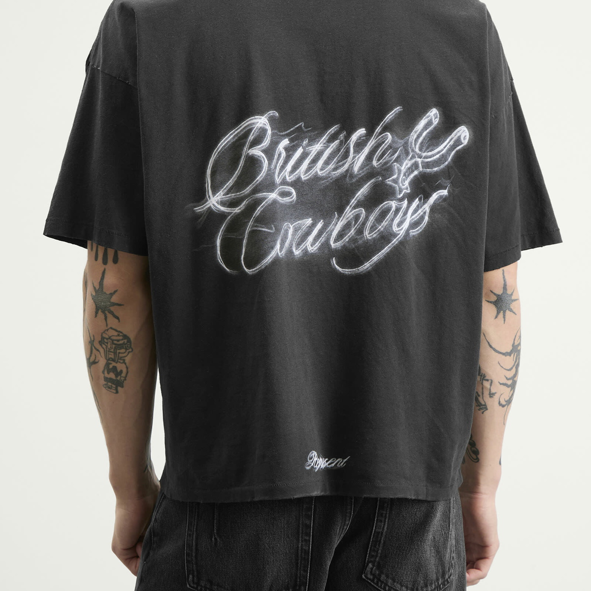 Represent Men's British Cowboys T-Shirt in Stained Black