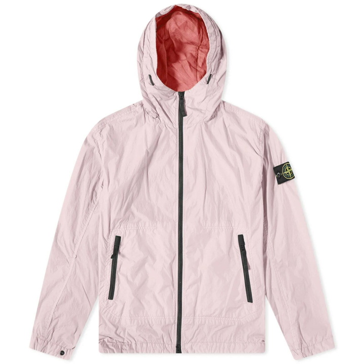 Photo: Stone Island Men's Crinkle Reps Hooded Jacket in Pink