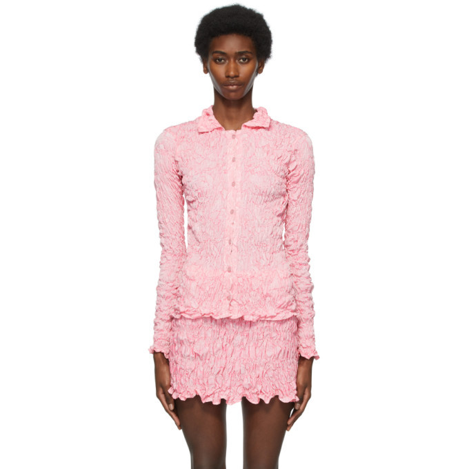 Photo: Gauntlett Cheng SSENSE Exclusive Pink Elasticated Floral Shirt
