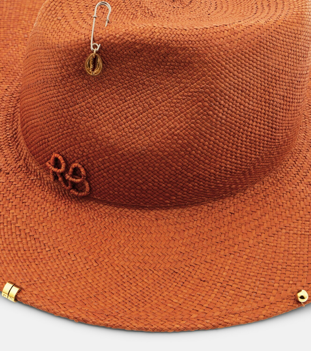 Ruslan Baginskiy Chain-detail straw fedora